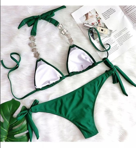 "Green Jewel" Two Piece Bikini Set