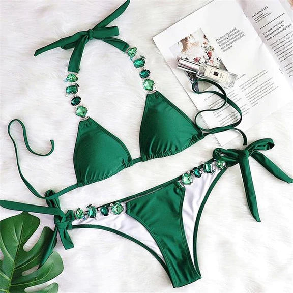 "Green Jewel" Two Piece Bikini Set